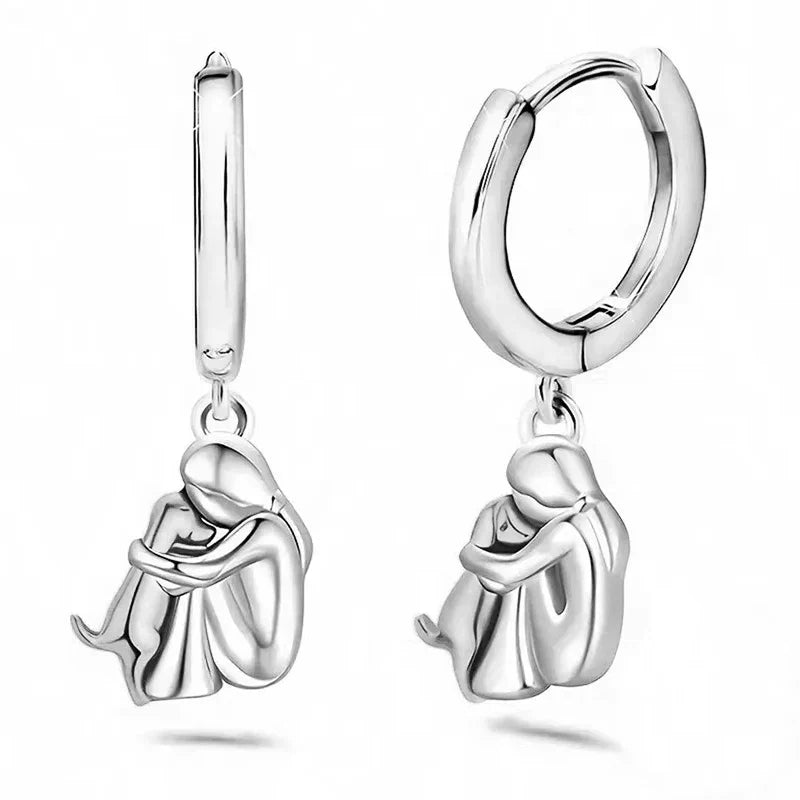 Dog Hug Dangle Earrings for Pet Lovers
