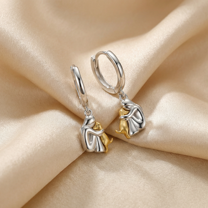 Dog Hug Dangle Earrings for Pet Lovers