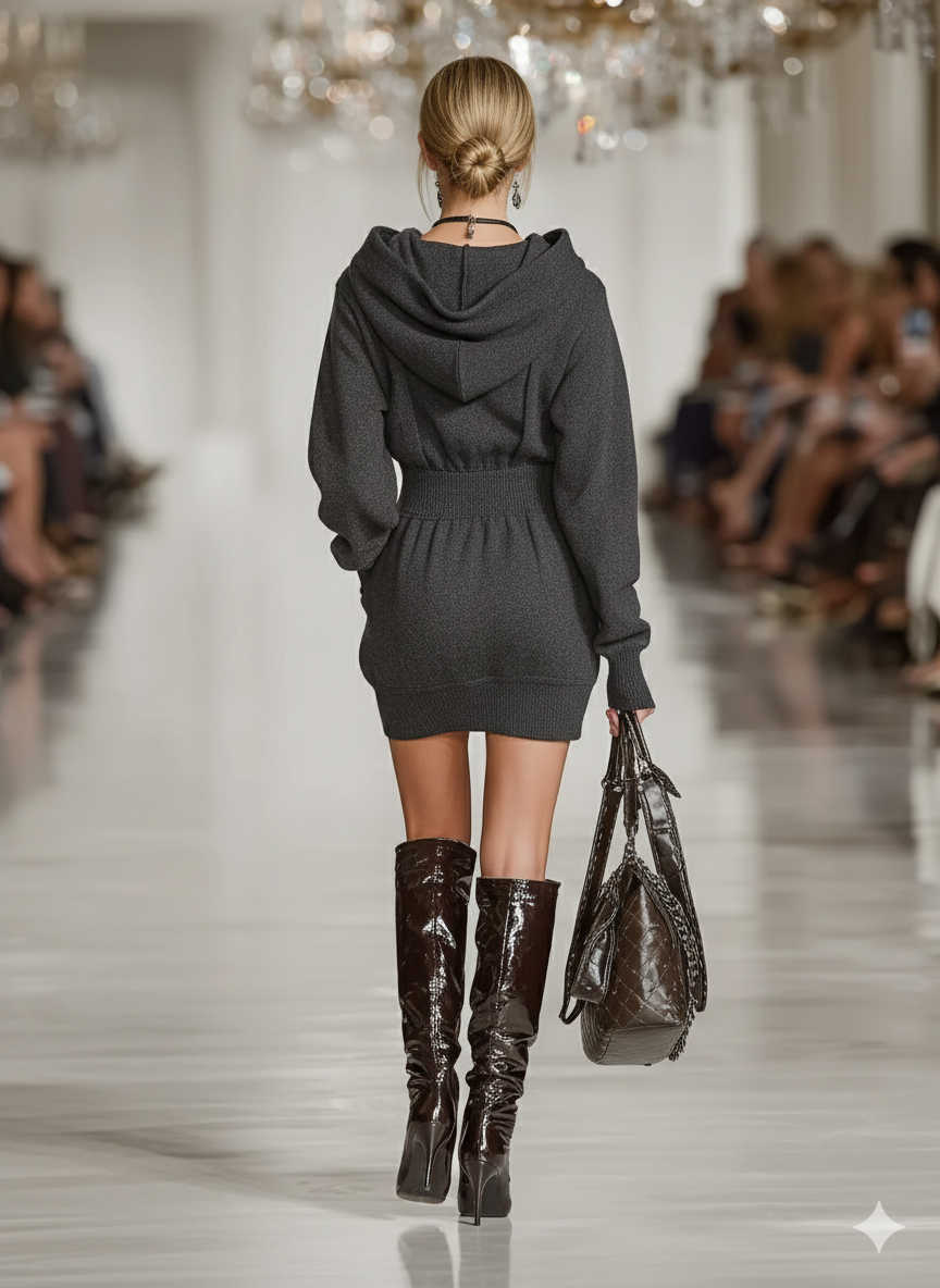 Hooded Sweatshirt Dress for Women | Casual Mini Dress