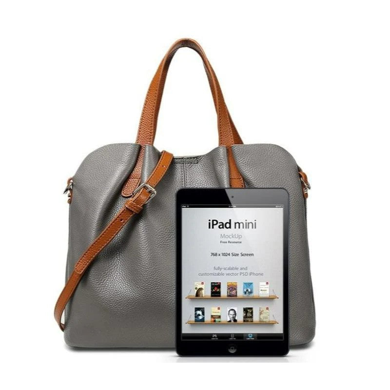Genuine Leather Handbag for Women - Soft Cowhide Shoulder Bag