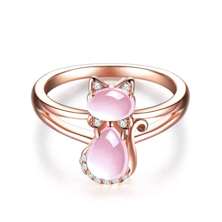 Cat Ring Rose Gold | Dainty Animal Ring for Cat Lovers