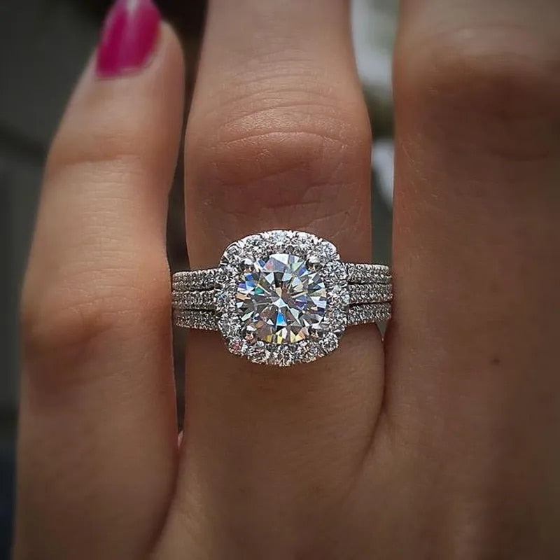 White Gold Statement Ring - Elegant Clarinda Vellori Design