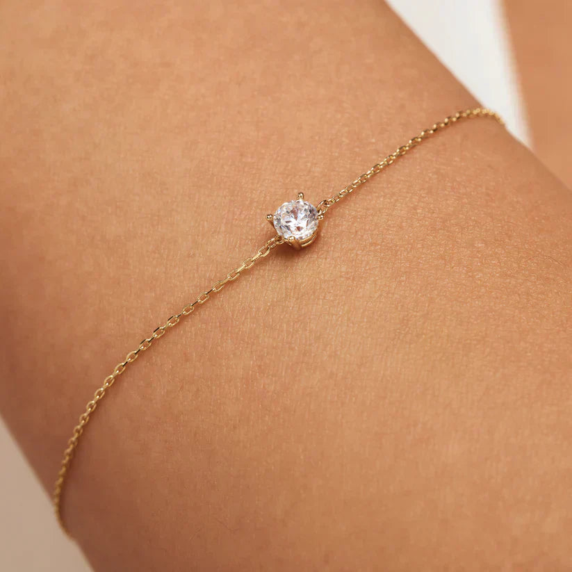 Moissanite Gold Bracelet | Delicate Everyday Jewelry for Women