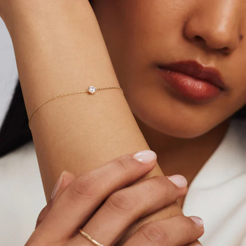 White Gold Stone Bracelet | Elegant Everyday Jewelry for Women
