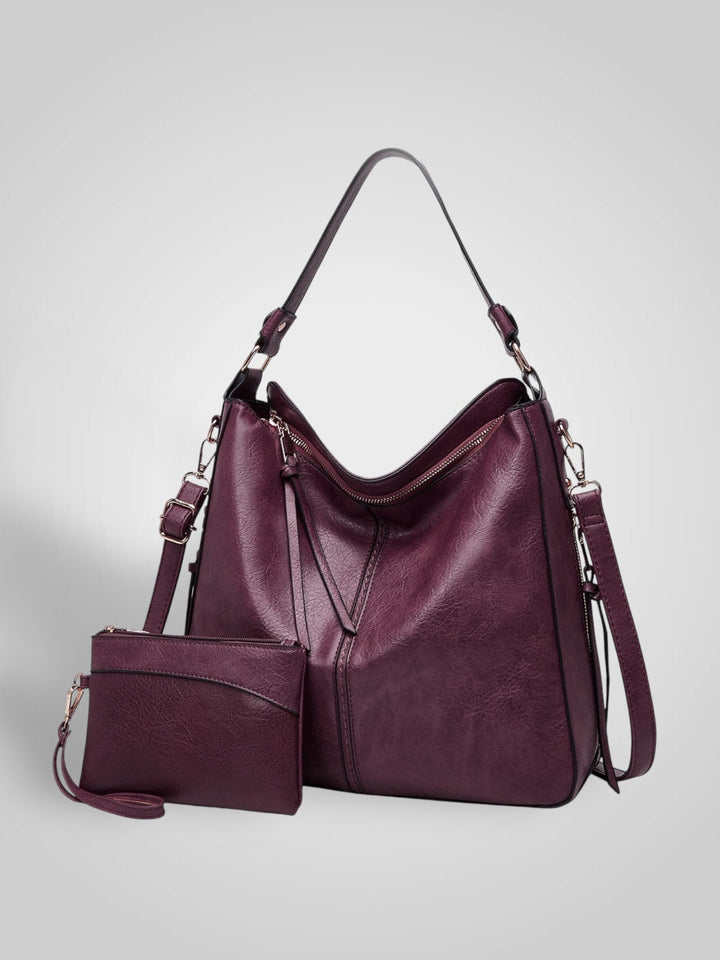 Leather Hobo Bag for Women - Anti-Theft Shoulder Bag