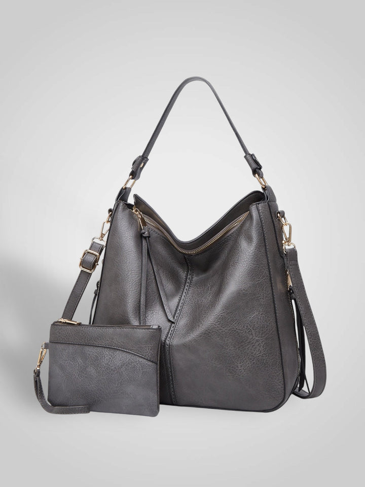 Leather Hobo Bag for Women - Anti-Theft Shoulder Bag