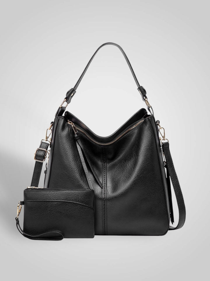Leather Hobo Bag for Women - Anti-Theft Shoulder Bag