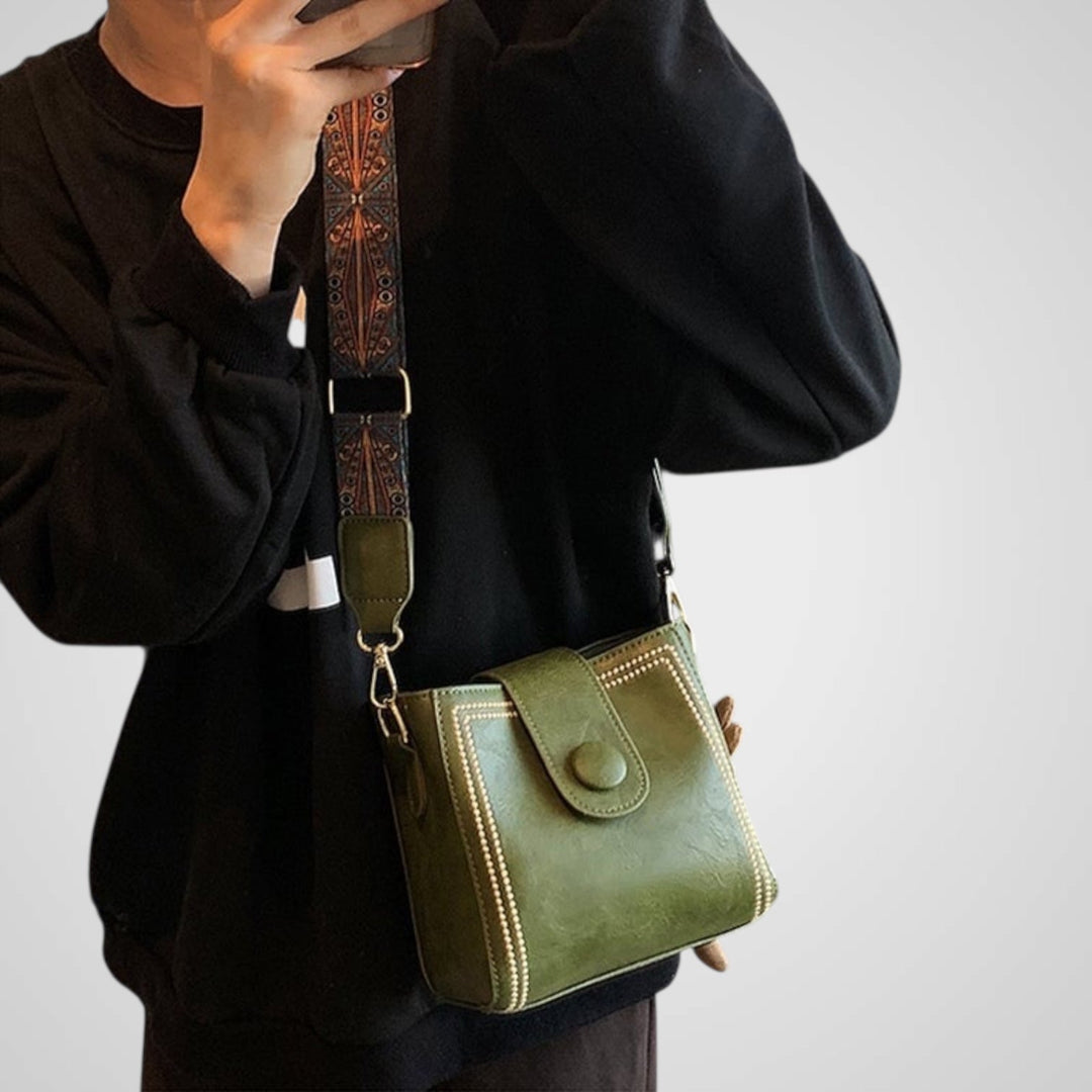 Retro Crossbody Bag with Adjustable Wide Shoulder Strap