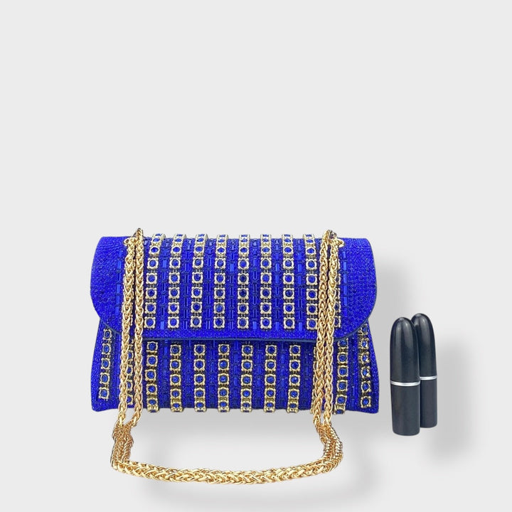 Chain Shoulder Bag with Crystal Embellishments for Women