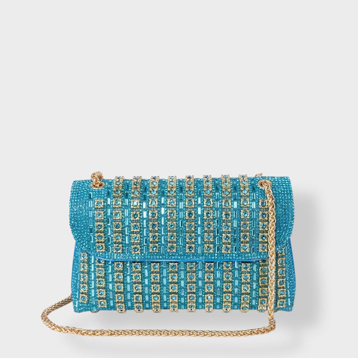Chain Shoulder Bag with Crystal Embellishments for Women