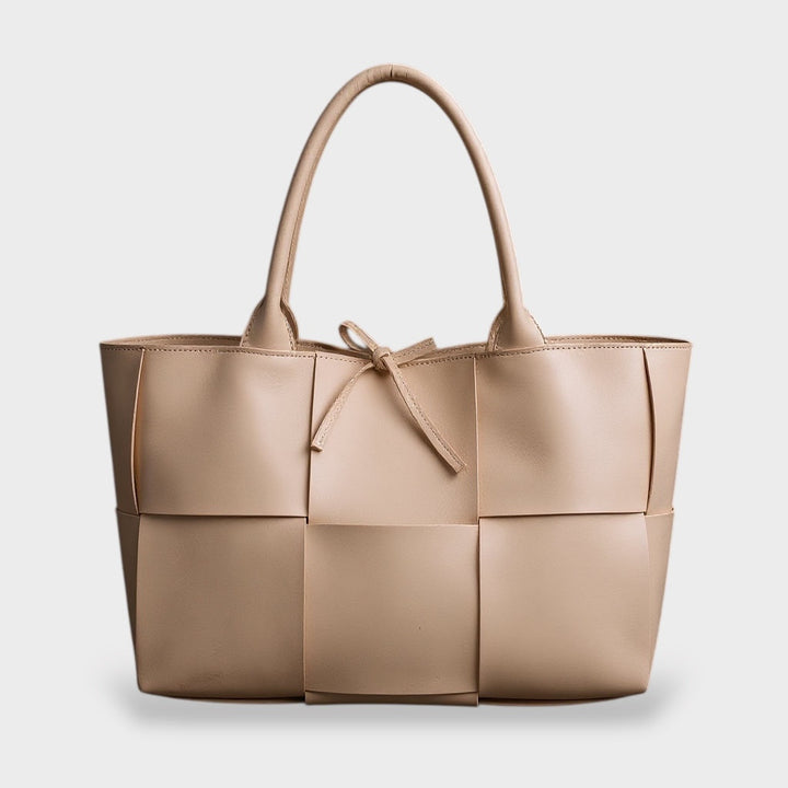 Oversized Leather Tote Bag with Bow Detail for Women