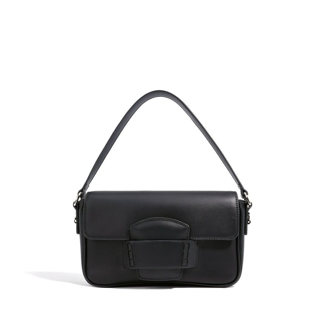 Small Leather Crossbody Bag with Flap Closure for Women