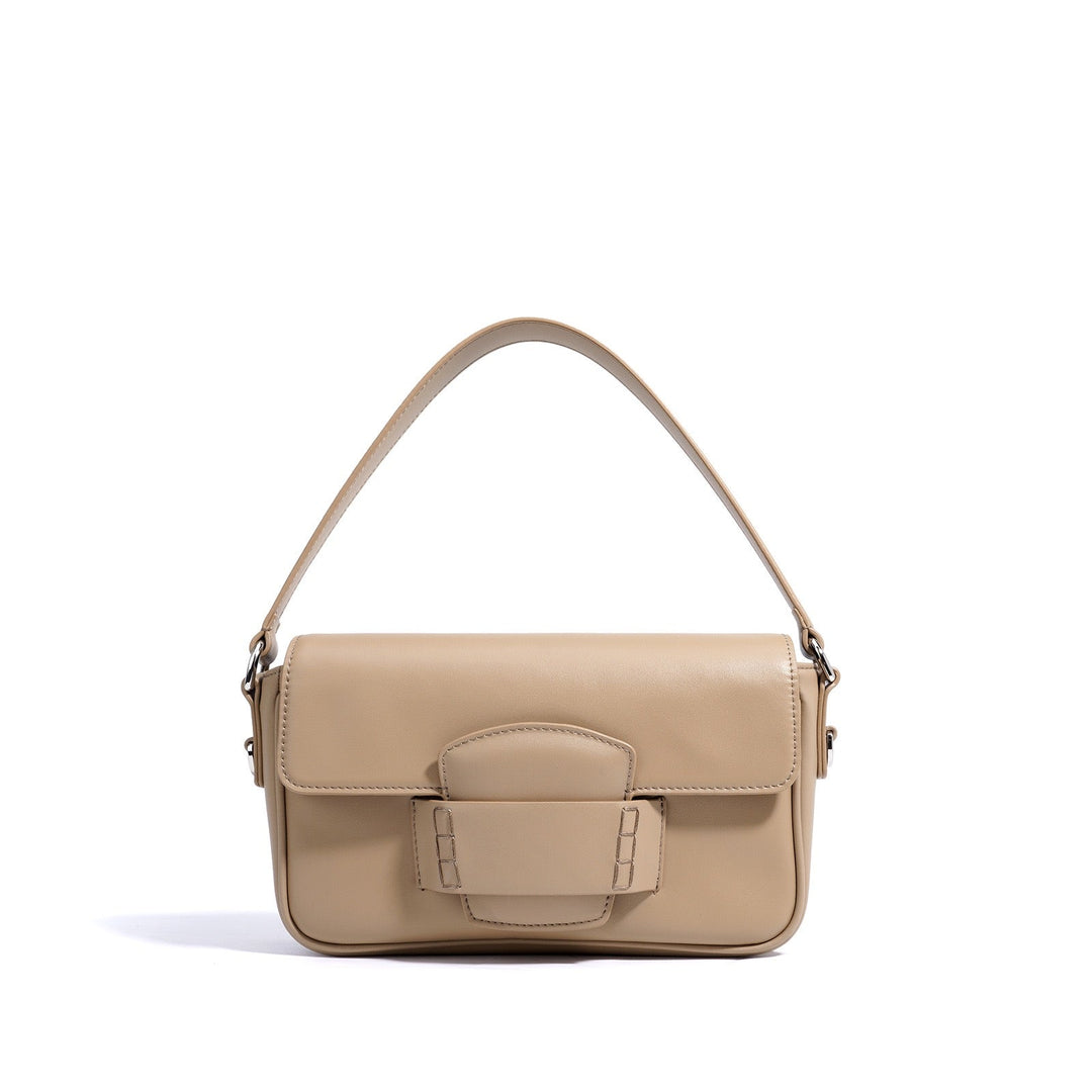 Small Leather Crossbody Bag with Flap Closure for Women