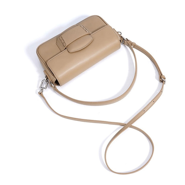 Small Leather Crossbody Bag with Flap Closure for Women