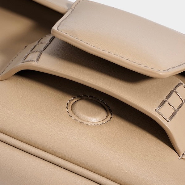 Small Leather Crossbody Bag with Flap Closure for Women