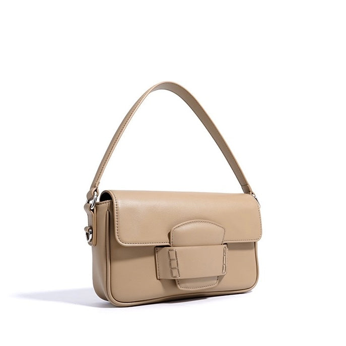 Small Leather Crossbody Bag with Flap Closure for Women