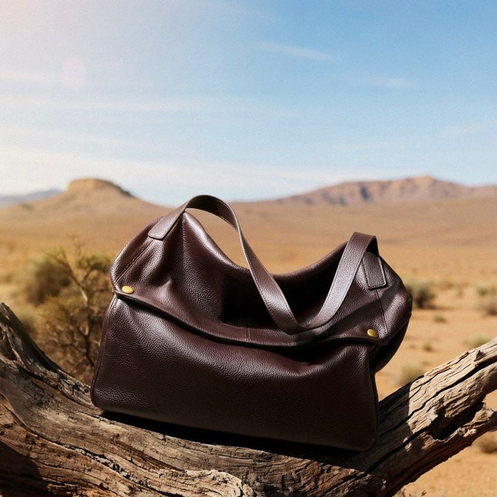 Soft Leather Tote Bag - Minimalist Everyday Shoulder Bag