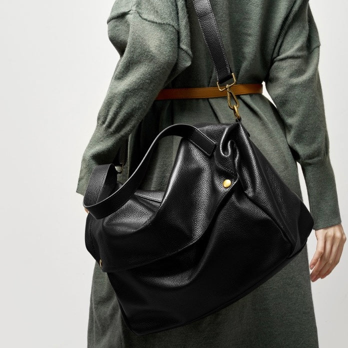 Soft Leather Tote Bag - Minimalist Everyday Shoulder Bag