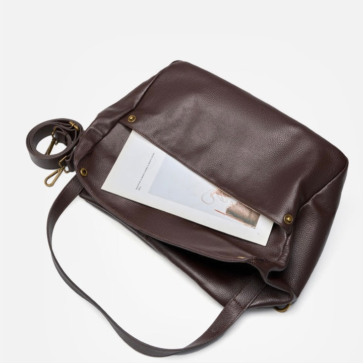 Soft Leather Tote Bag - Minimalist Everyday Shoulder Bag