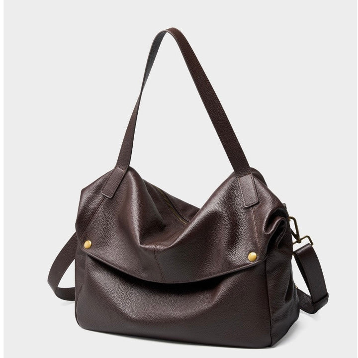 Soft Leather Tote Bag - Minimalist Everyday Shoulder Bag
