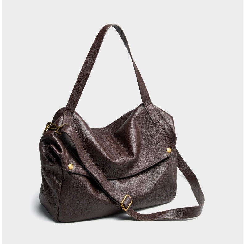 Soft Leather Tote Bag - Minimalist Everyday Shoulder Bag
