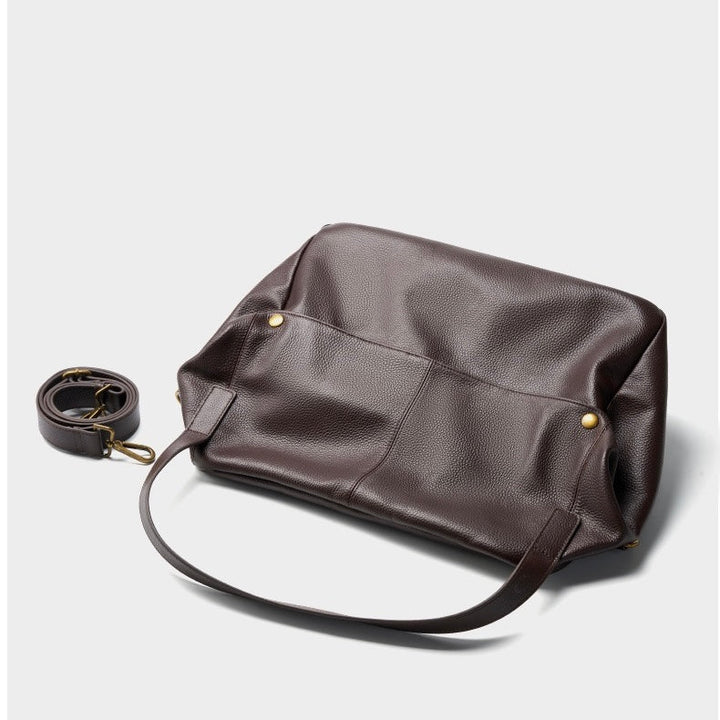 Soft Leather Tote Bag - Minimalist Everyday Shoulder Bag