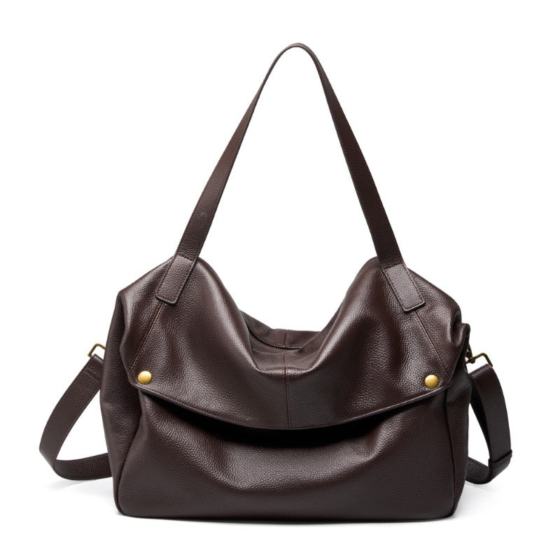 Soft Leather Tote Bag - Minimalist Everyday Shoulder Bag