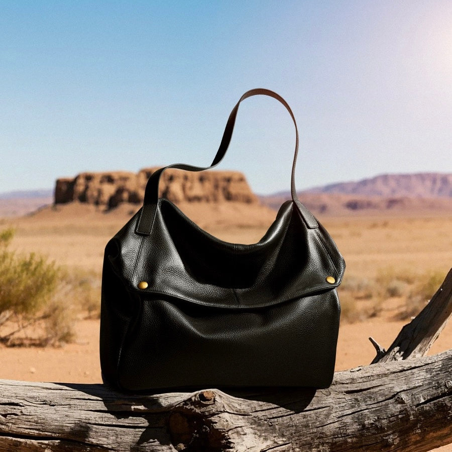 Soft Leather Tote Bag - Minimalist Everyday Shoulder Bag