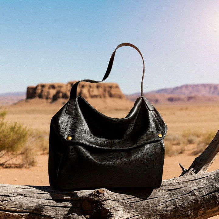 Soft Leather Tote Bag - Minimalist Everyday Shoulder Bag