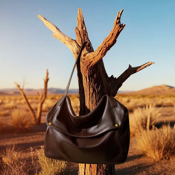 Soft Leather Tote Bag - Minimalist Everyday Shoulder Bag