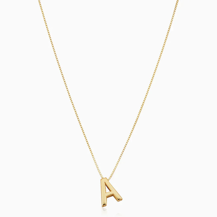 Initial Necklace White Gold Pendant | Personalized Letter Jewelry