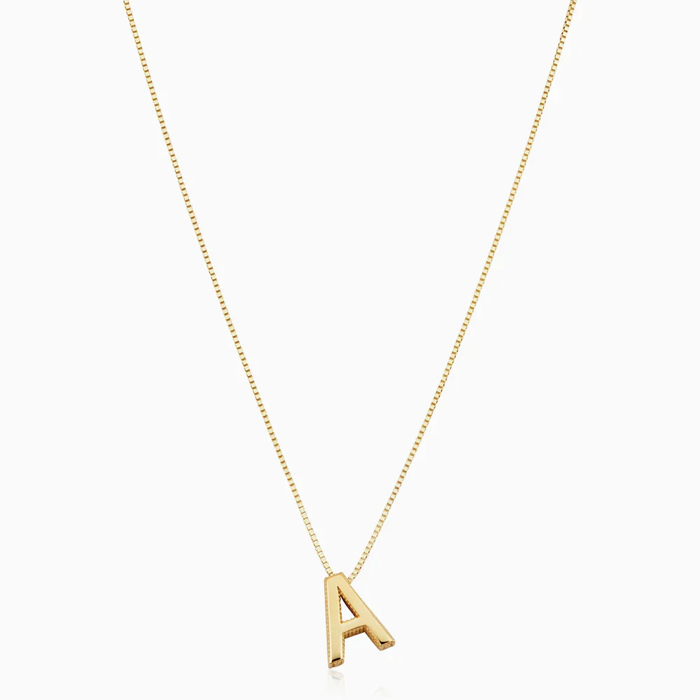 Initial Necklace Gold Pendant - Personalized Letter Charm Jewelry