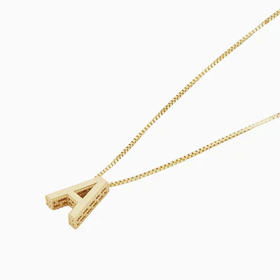Initial Necklace White Gold Pendant | Personalized Letter Jewelry