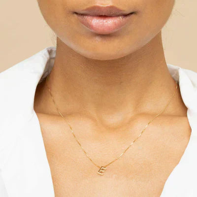 Initial Necklace Gold Pendant - Personalized Letter Charm Jewelry