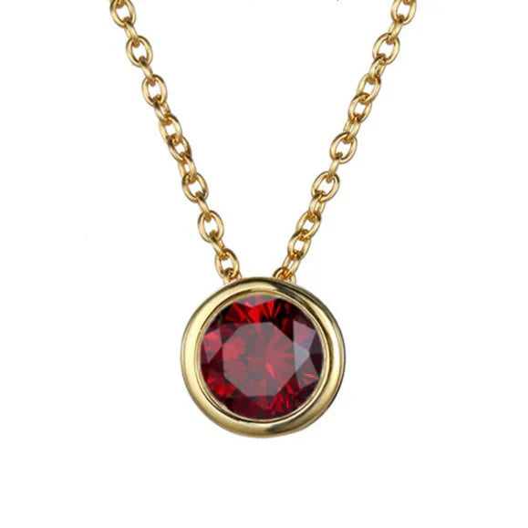 Birthstone Necklace Gold Personalized Pendant | Dainty Layering Jewelry
