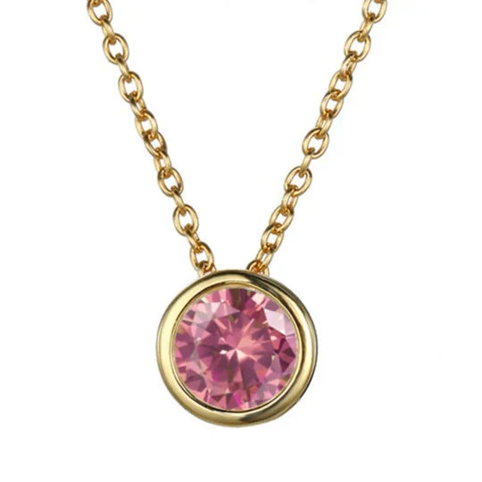 Birthstone Necklace Gold Personalized Pendant | Dainty Layering Jewelry