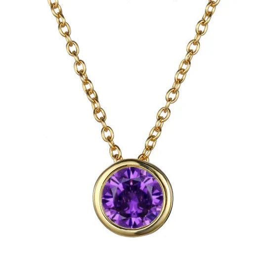Birthstone Necklace Gold Personalized Pendant | Dainty Layering Jewelry
