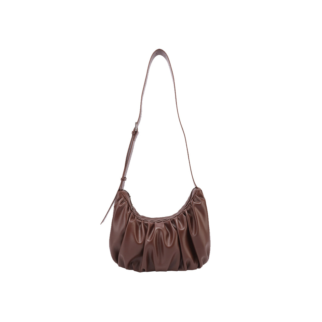 Croissant Leather Sling Bag - Crossbody Handbag for Women