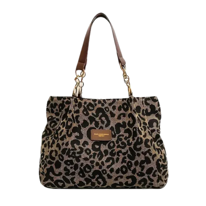 Leopard Print Tote Bag With Chain Straps For Women