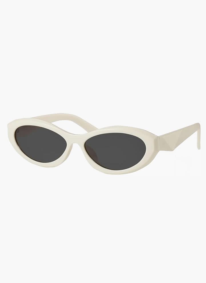 Oval Sunglasses for Women - Vintage Minimalist Frame with UV Protection