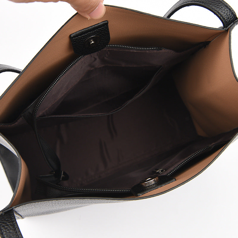 Genuine Leather Shoulder Bag for Women - Classic Everyday Tote