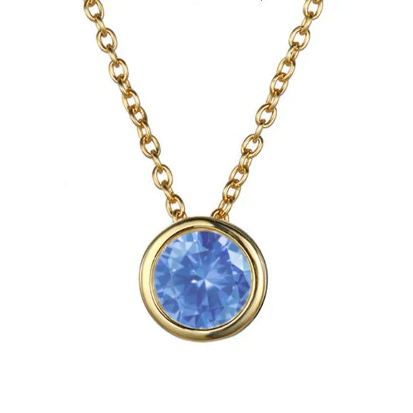 Birthstone Necklace Gold Personalized Pendant | Dainty Layering Jewelry
