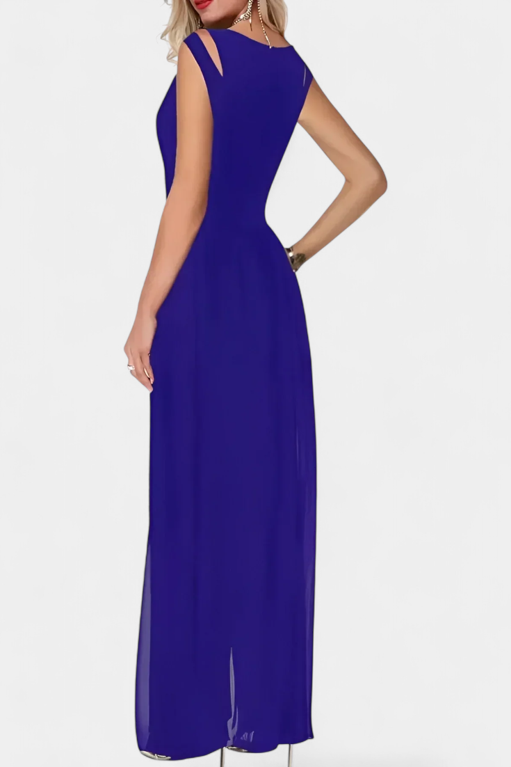 Chiffon Jumpsuit with Open Shoulder Detail for Special Occasions