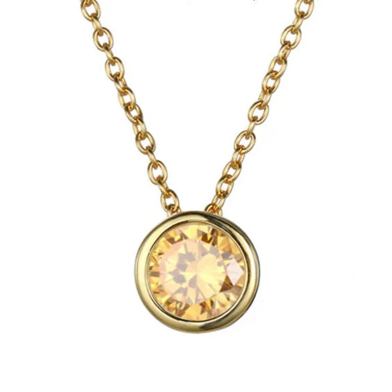 Birthstone Necklace Gold Personalized Pendant | Dainty Layering Jewelry