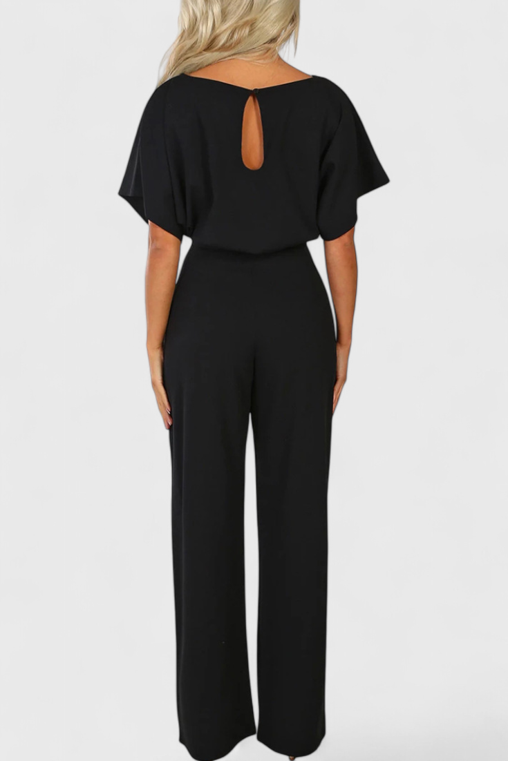 Wide Leg Jumpsuit for Women - Elegant Fluid Silhouette