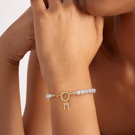 Letter Bracelet Gold Personalized Initial Jewelry for Women