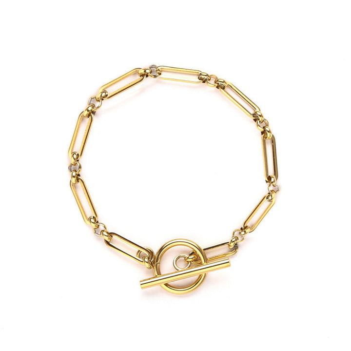 Gold T-Bar Chain Bracelet | Elegant Link Bracelet for Women