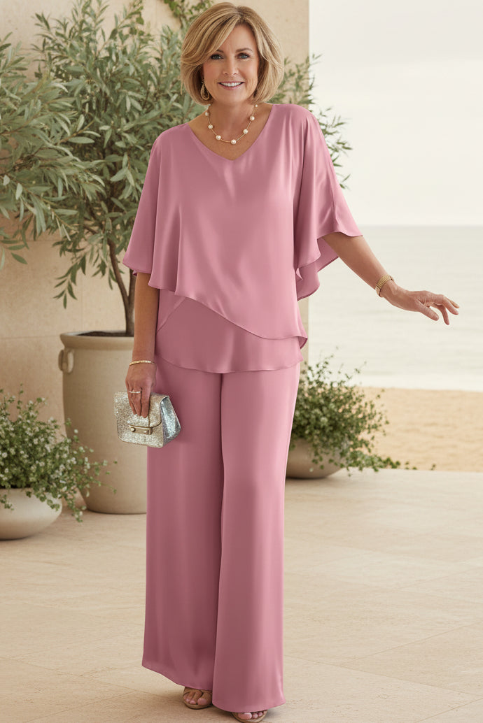 Wide Leg Pants Set for Women - Elegant Two Piece Outfit