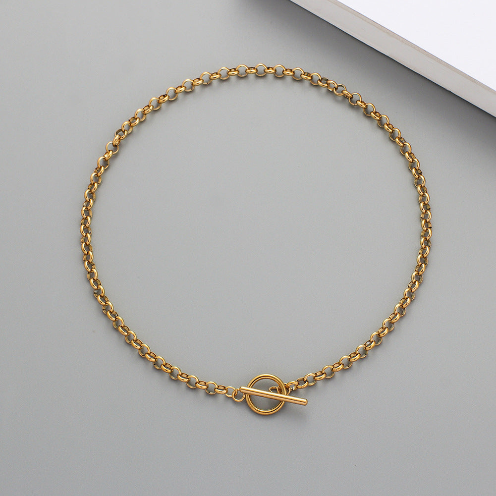 Gold Chain Necklace - Layered Link Pendant for Women