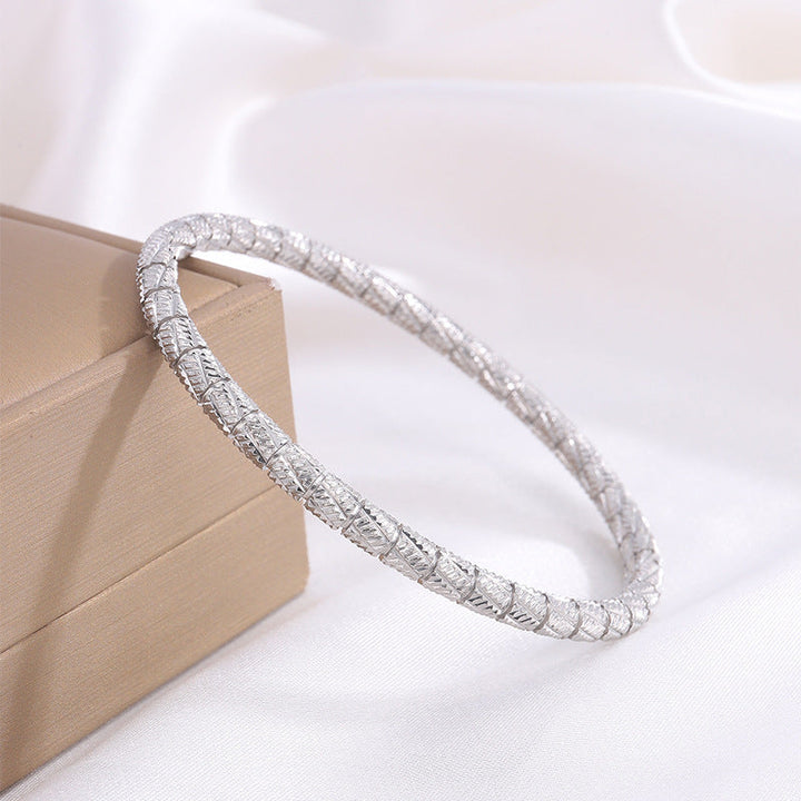 White Gold Chain Bracelet - Delicate Layering Bracelet for Women